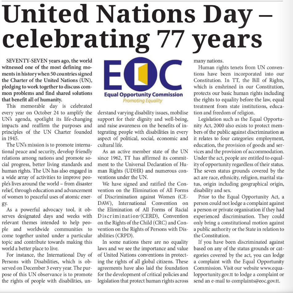 United Nations Day – celebrating 77 years